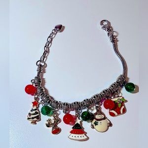 Sterling Silver Christmas Charm Bracelet